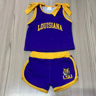 Girls' LSU Tigers Game Day Short Set – Purple & Gold