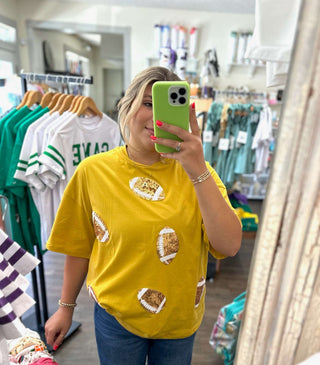 Gold Game Day Dazzling Football T-shirt Shirt    - Chickie Collective