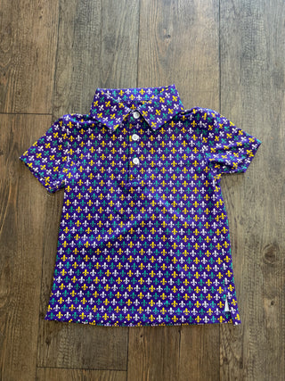 Meripex Mardi Gras Purple Boys Polo