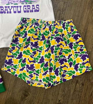 Mardi Gras Camo Billy Boy Short - Chickie Collective