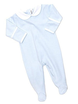 Baby Jack Pima Cotton Footie | Blue Mini Stripe Footie    - Chickie Collective