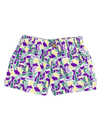 Mardi Gras Camo Mallard Shorts Shirt    - Chickie Collective