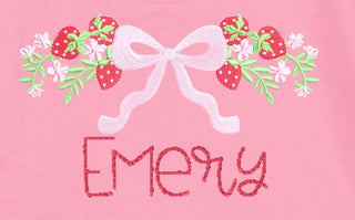 Girls Pink Ruffle Dress Strawberry Designs