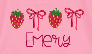 Girls Pink Ruffle Dress Strawberry Designs