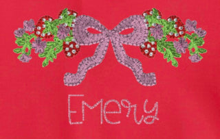 Baby Girl Red Puff Sleeve Romper  - Strawberry Designs