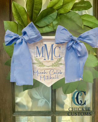 Custom Blue Hospital Baby Welcome Banner - Chickie Collective