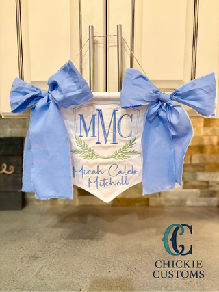 Custom Blue Hospital Baby Welcome Banner - Chickie Collective