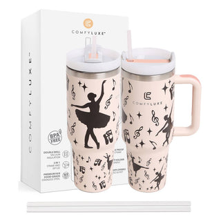 Dancers Music Symbols 40oz Tumbler with Handle     - Chickie Collective