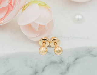 14K Gold-Plated Ball Stud Earrings for Baby & Kids - Chickie Collective