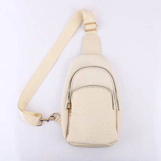 BRAIDED WEAVE VEGAN SLING CROSSBODY  BAG     - Chickie Collective