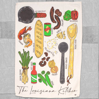 Louisiana Kitchen Hand Towel Cream/Multi 20x28 - Chickie Collective