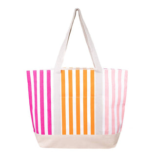 Megan Tote White/Pink/Orange 22.5x16.5x6 - Chickie Collective
