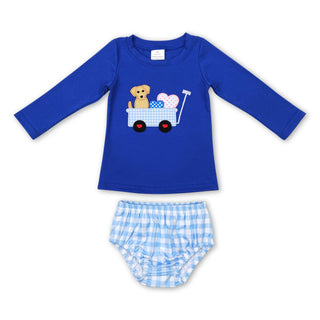 Blue Dog Heart Boys Bummie Set 0-3M - Chickie Collective