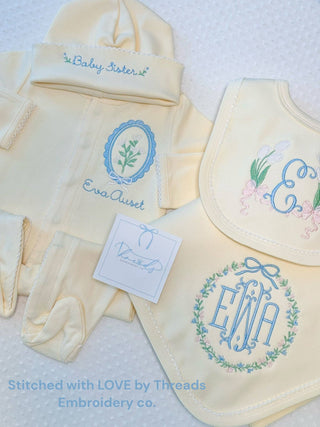 Footies - Picot Trim: White w/Pink / NB Baby Clothing - Chickie Collective