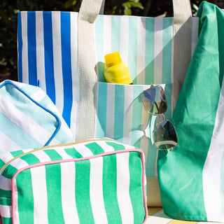 Megan Tote White/Blue/Emerald - Chickie Collective