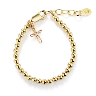 Kids 14K Gold-Plated Cross Bracelet Baby Girl Baptism Gift - Chickie Collective