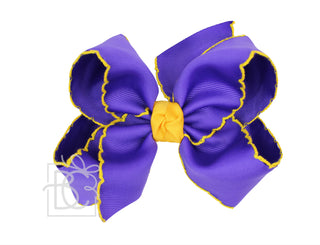 Crochet Edge Bows  (Purple & Yellow Gold)     - Chickie Collective