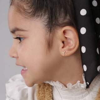 14K Gold-Plated Cross Earrings for Baptism or Communion Gift - Chickie Collective