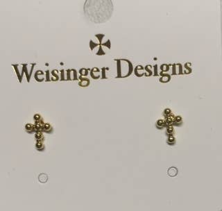 ERTINYCROSS TINY GOLD CROSS STUD EARRING - Chickie Collective