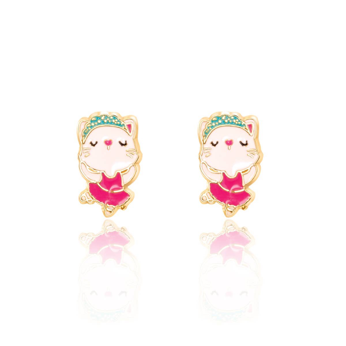 Ballerina Kitty Cutie Stud Earrings     - Chickie Collective