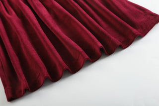 Red Velour Christmas Tree Smocked Dress: Girls Dress - Chickie Collective