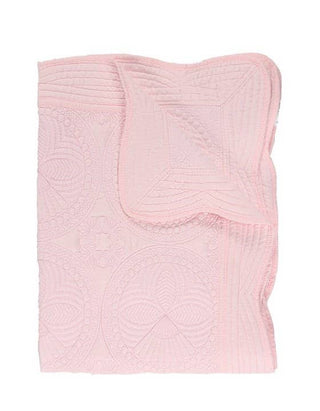 Heirloom Quilt - Baby Quilt Blanket Swaddle Monogram Pink - Chickie Collective