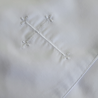 Embroidered Cross Christening Shawl - Chickie Collective