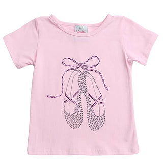 Lavender Studded Ballet Slippers on Short Sleeve Tee 8 - Chickie Collective