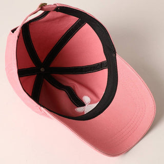 Mama Letter Bow on Top Embroidered Baseball Cap     - Chickie Collective