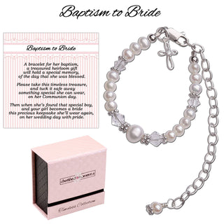 Baptism to Bride™ Baby Cross Bracelet Gift for Baby Girl - Chickie Collective