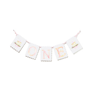 "ONE" Highchair Banner with Cake End Pieces - Chickie Collective