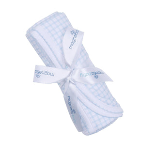 Peek A Boo Wishes Receiving Blanket Light Blue One Size Baby Blanket - Chickie Collective