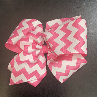 Light Pink Chevron printed Bow     - Chickie Collective