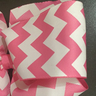 Light Pink Chevron printed Bow     - Chickie Collective