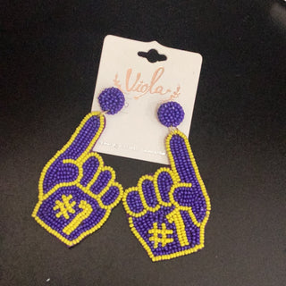 Beaded #1 Earrings Beaded Earrings - Chickie Collective