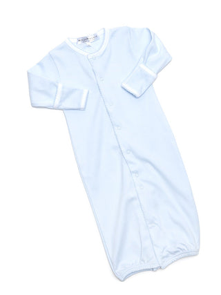 Milly Marie Pima Cotton Classic Converter Gown | White & Blue Footie    - Chickie Collective