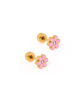 Alli Pink Screwback Stud Earrings Earring - Chickie Collective
