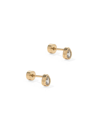 Paloma Screwback Stud Earrings Pear Gold Earring - Chickie Collective
