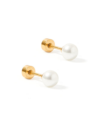Payton Screwback Pearl Stud Earrings Earring - Chickie Collective