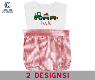 Baby Boy Gingham Sunsuit - Strawberry Designs