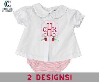Baby Girl Collar Shirt Strawberry Designs