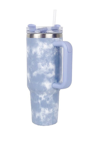 40oz Stainless Tumbler with Handle Tumbler Cloud Blue   - Chickie Collective