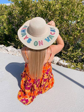 'Always On Vacay' Sequin Sun Hat     - Chickie Collective