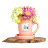 A Peach Flower Pot Mug - You Are Loved by Nicole Brayden.