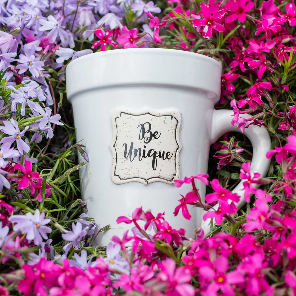 White Flower Pot Mug - Be Unique
