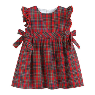 Christmas Plaid Dress with Flutter Sleeves Kids clothes    - Chickie Collective