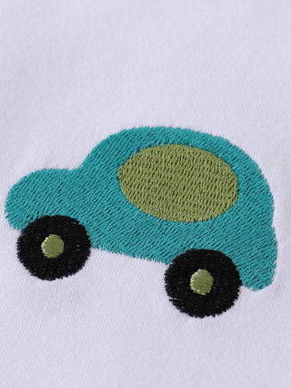 White Vehicle Applique Shirt Kid's T-shirts    - Chickie Collective