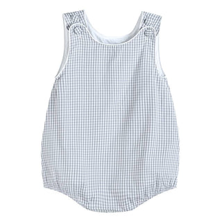 Classic Gray Gingham Baby Bubble Romper     - Chickie Collective