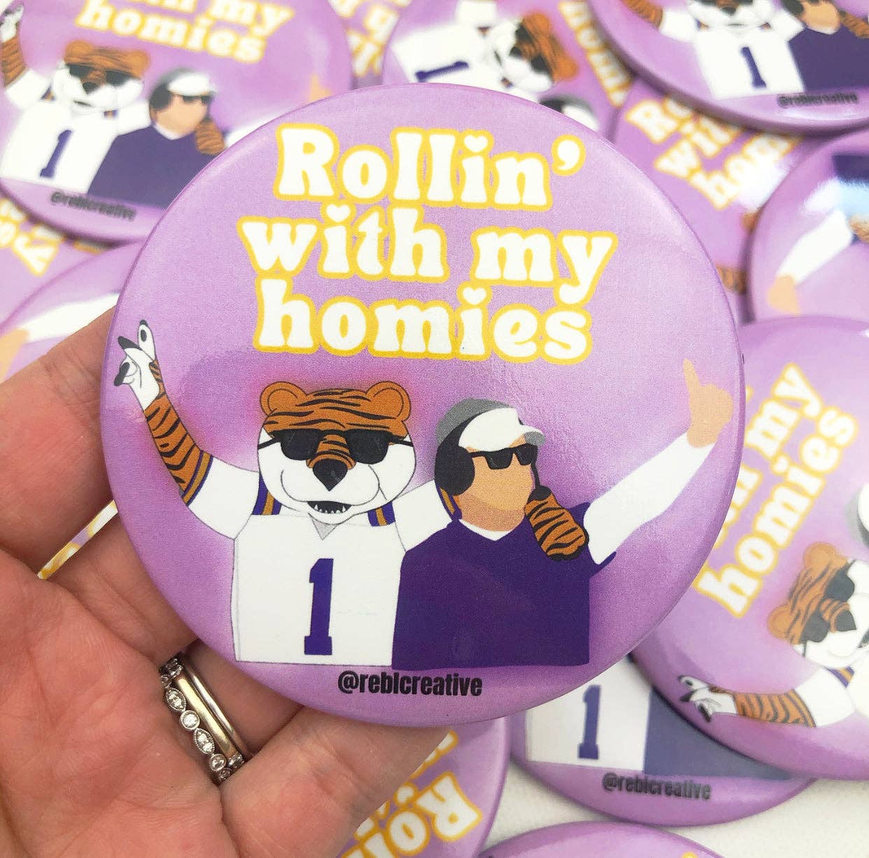 Button - REBL Creative BUTTON- Rolllin with my Homies
