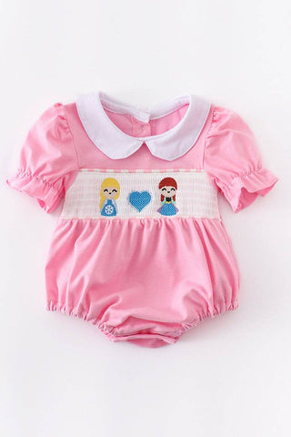 Frozen Pink Embroidered Girl Bubble Bubble    - Chickie Collective